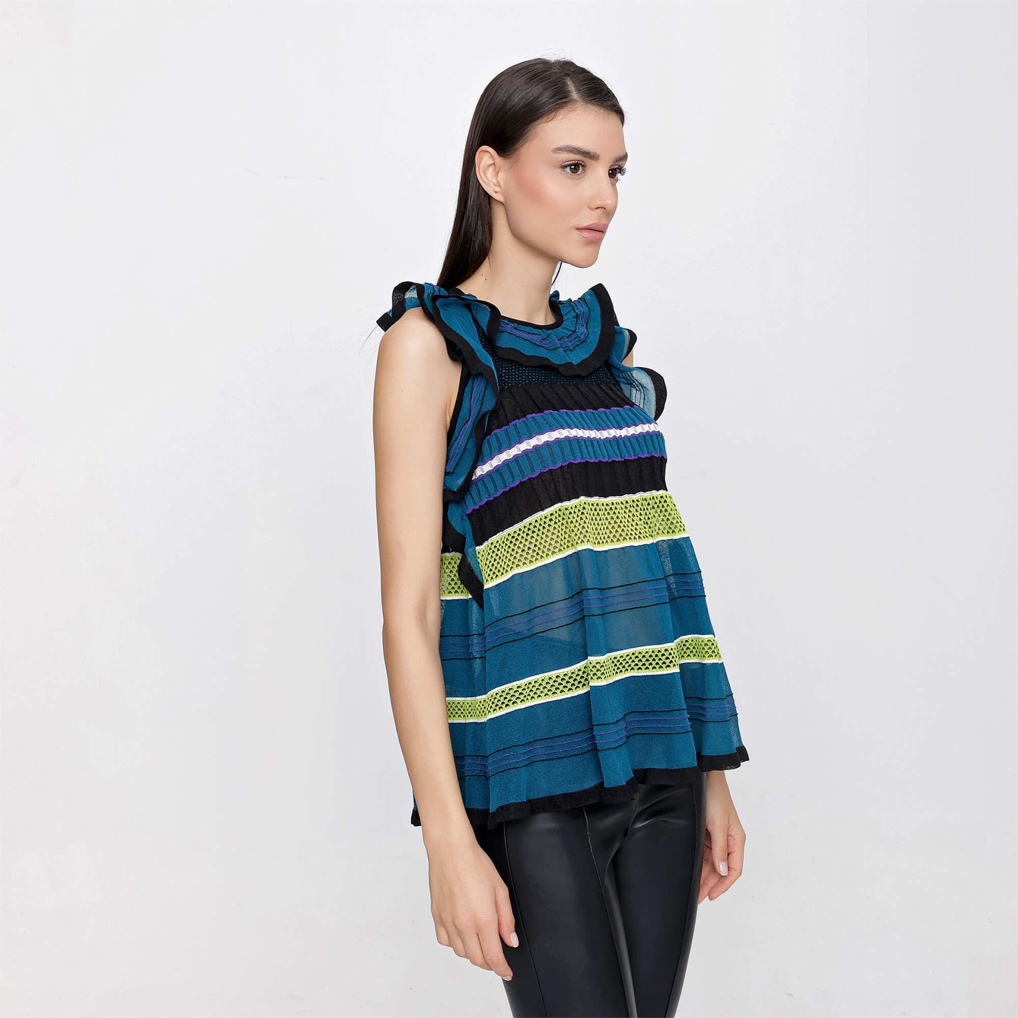 Missoni - Petrol Blue Ruffled Blouse